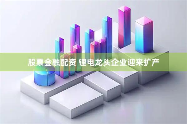 股票金融配资 锂电龙头企业迎来扩产
